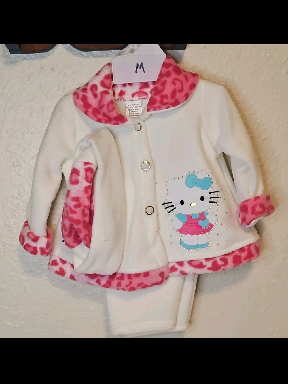 Hello Kitty White and Pink Fleece Kids Matching Set